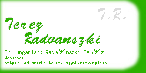 terez radvanszki business card